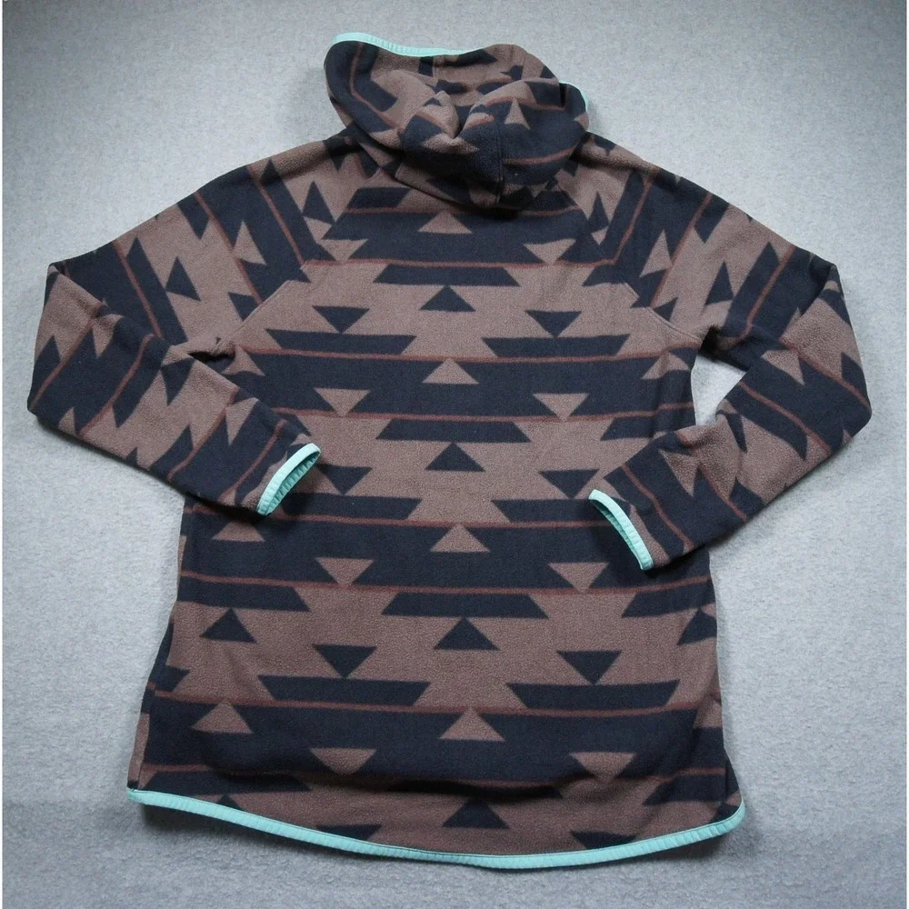The North Face Sweater Mens Medium Fleece Hoodie Pullover Geometric Print Adult